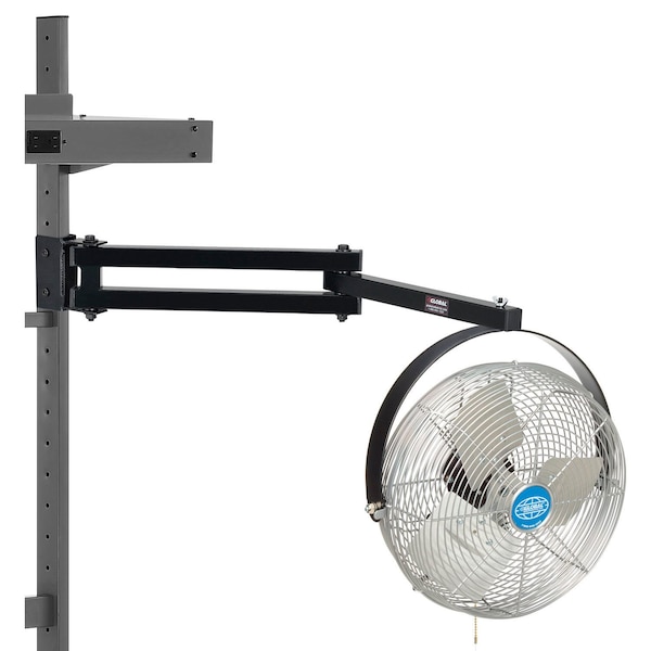 Global Industrial 12in Industrial Workstation Fan with 23inL Fan Arm, Black 493635 - main